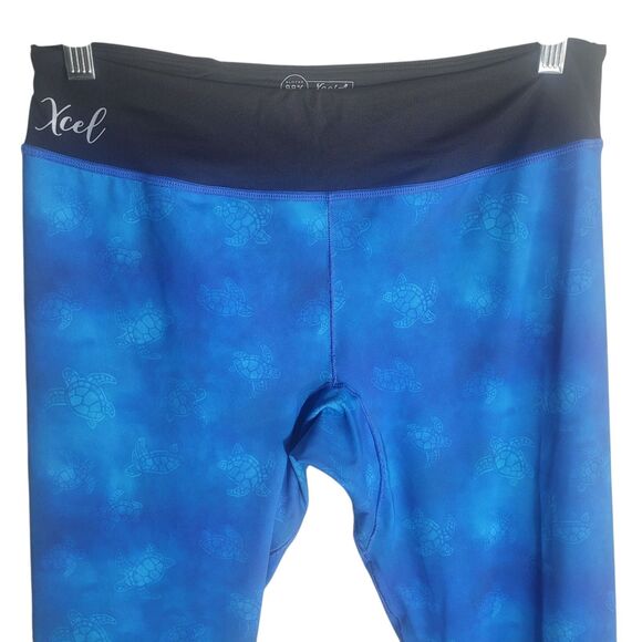 Xcel Ocean Ramsey Leggings Women's XL Blue Black Sea Turtle Athletic Outdoor - Picture 3 of 9
